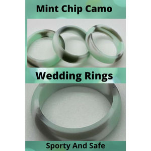 Silicone Weddings Ring For Women - Mint Chip Camo  (1 Ring)